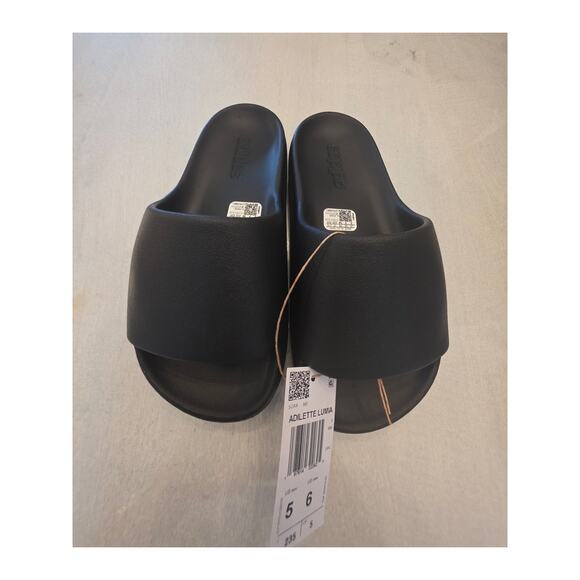 NIB Adidas Adilette Lumia Black Slides Sandals SZ Women's 6 Summer Travel - Picture 2 of 6